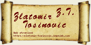 Zlatomir Tošinović vizit kartica